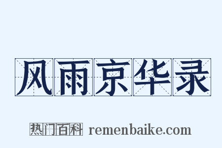 风雨京华录是什么意思的图片